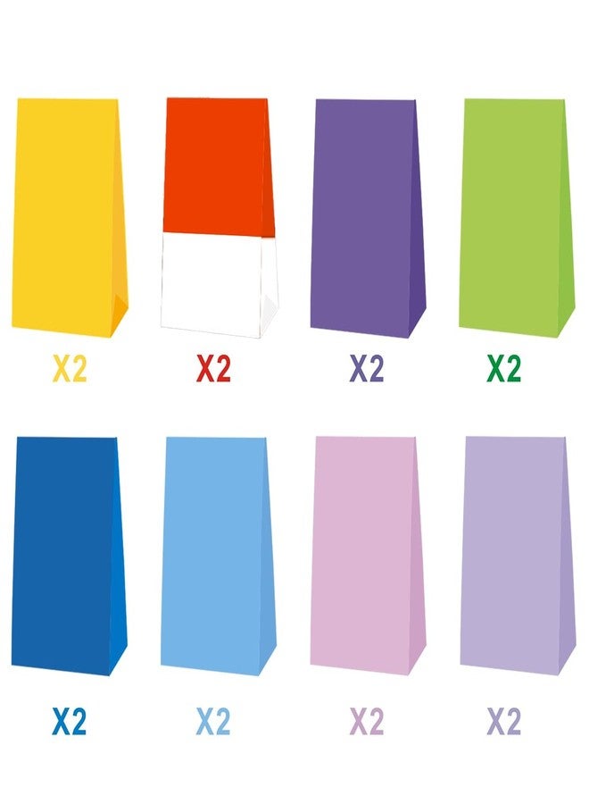 OULUN 16pcs Cartoon Animation Party Bags, Thickened Paper Party Favor Bags, 8.3 x 4.7 x 2.7 inches, Red, Yellow, Green, Blue, Purple, Birthday, Christmas - Image 4